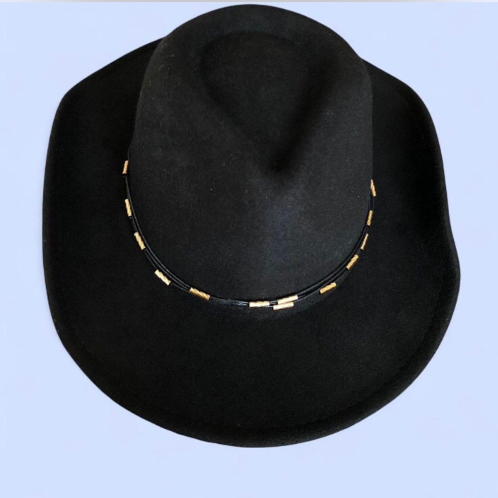 Vince Camuto Black Cowboy Hat with Gold Details🖤🤠🖤